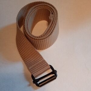 Tan and Black Ribbed Texture Belt